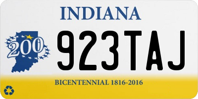 IN license plate 923TAJ