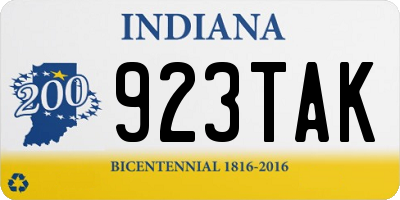 IN license plate 923TAK
