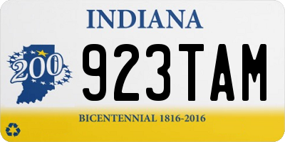IN license plate 923TAM
