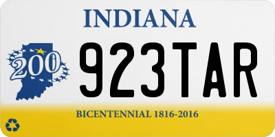 IN license plate 923TAR