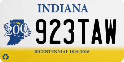 IN license plate 923TAW