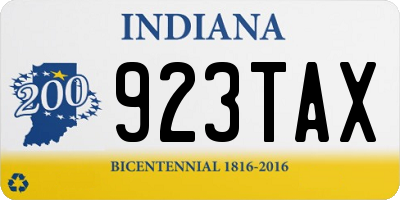 IN license plate 923TAX
