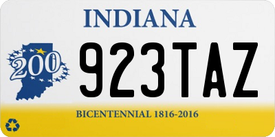 IN license plate 923TAZ