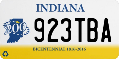 IN license plate 923TBA