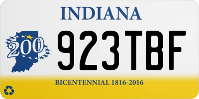 IN license plate 923TBF