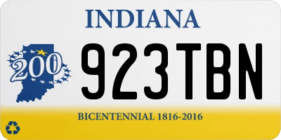 IN license plate 923TBN