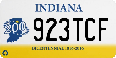 IN license plate 923TCF