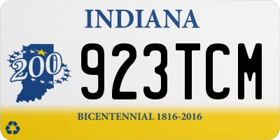 IN license plate 923TCM