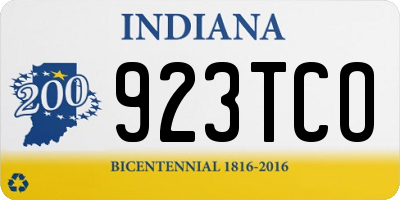 IN license plate 923TCO