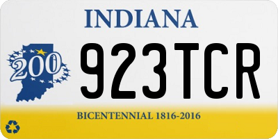 IN license plate 923TCR