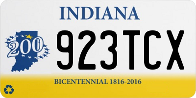IN license plate 923TCX
