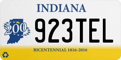 IN license plate 923TEL
