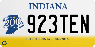 IN license plate 923TEN