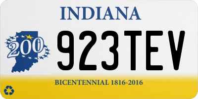 IN license plate 923TEV