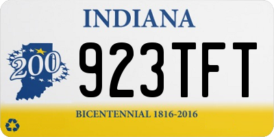 IN license plate 923TFT