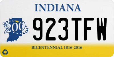 IN license plate 923TFW