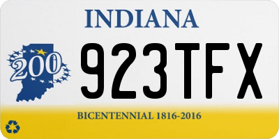 IN license plate 923TFX