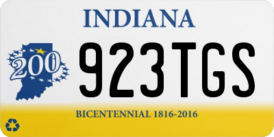 IN license plate 923TGS