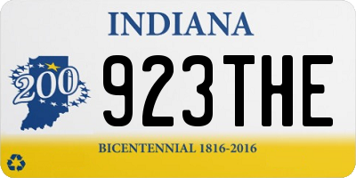 IN license plate 923THE
