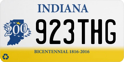IN license plate 923THG