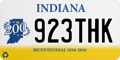 IN license plate 923THK