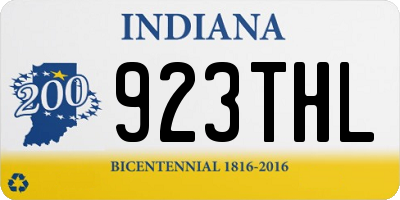IN license plate 923THL