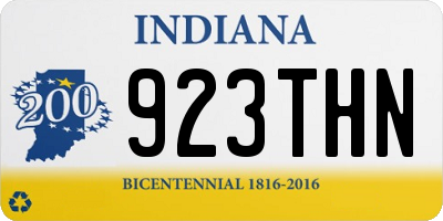 IN license plate 923THN