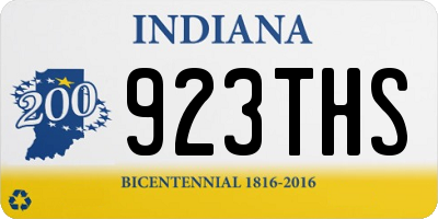 IN license plate 923THS
