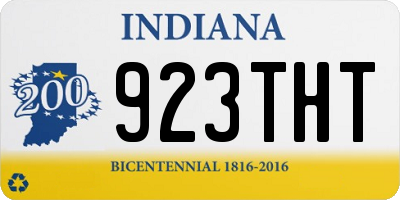 IN license plate 923THT