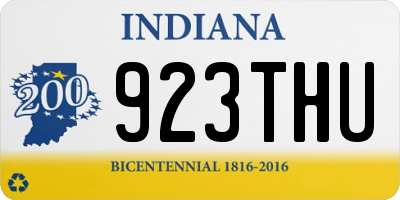 IN license plate 923THU