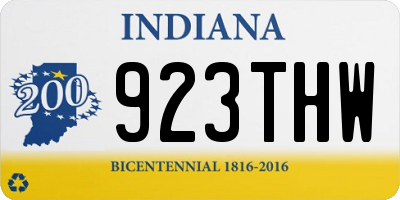 IN license plate 923THW