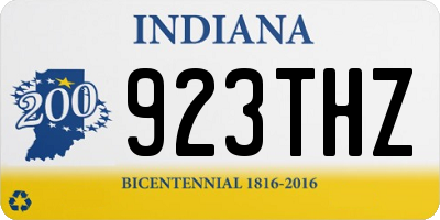 IN license plate 923THZ