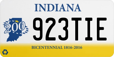 IN license plate 923TIE
