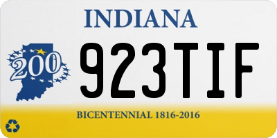 IN license plate 923TIF