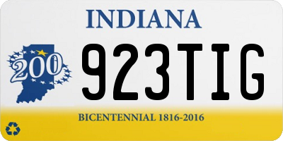 IN license plate 923TIG