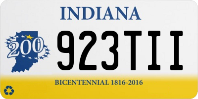 IN license plate 923TII