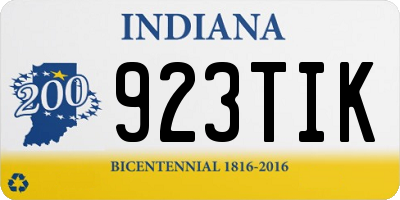 IN license plate 923TIK
