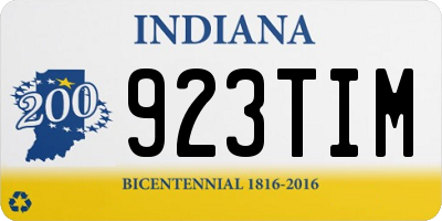 IN license plate 923TIM