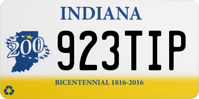 IN license plate 923TIP