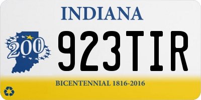 IN license plate 923TIR