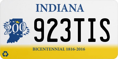 IN license plate 923TIS
