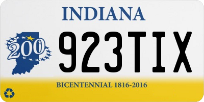 IN license plate 923TIX