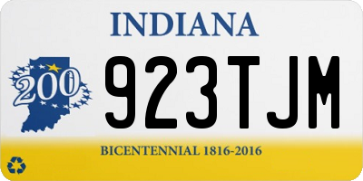 IN license plate 923TJM