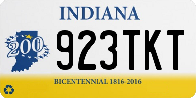 IN license plate 923TKT