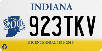 IN license plate 923TKV