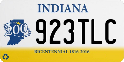 IN license plate 923TLC
