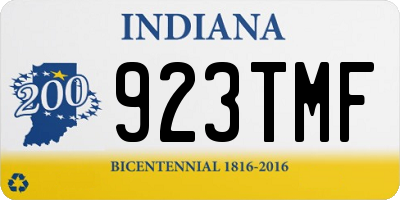 IN license plate 923TMF