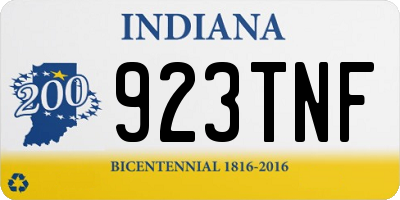 IN license plate 923TNF