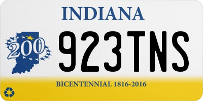 IN license plate 923TNS