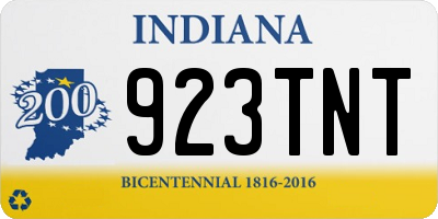 IN license plate 923TNT